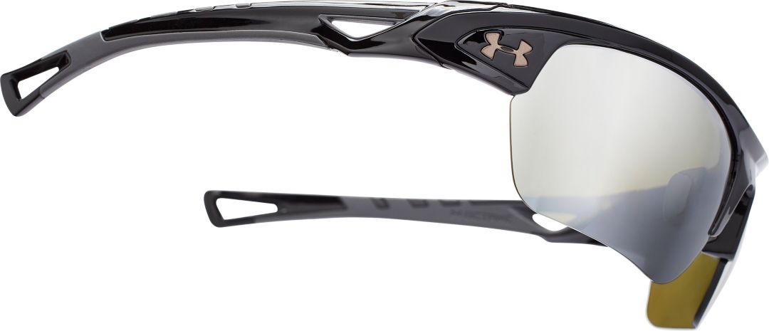 Under Armour Ua Octane Wrap Sunglasses Shiny Black Frame Charcoal Gray 63mm Lens Hedys 8958